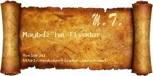 Mayböhm Tivadar névjegykártya
