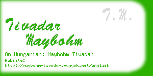 tivadar maybohm business card
