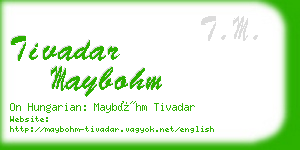 tivadar maybohm business card